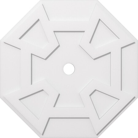Ekena Millwork Logan Architectural Grade PVC Ceiling Medallion, 36"OD x 3"ID x 12 1/2"C x 1"P, One-Piece CMP36LG-03000